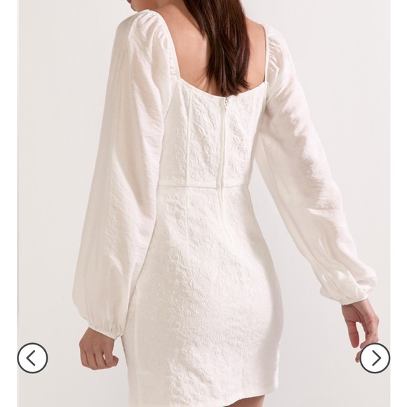 White long sleeve mini dress - Picture 4 of 4